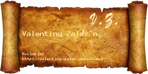 Valentiny Zalán névjegykártya