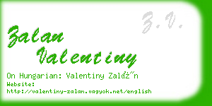 zalan valentiny business card